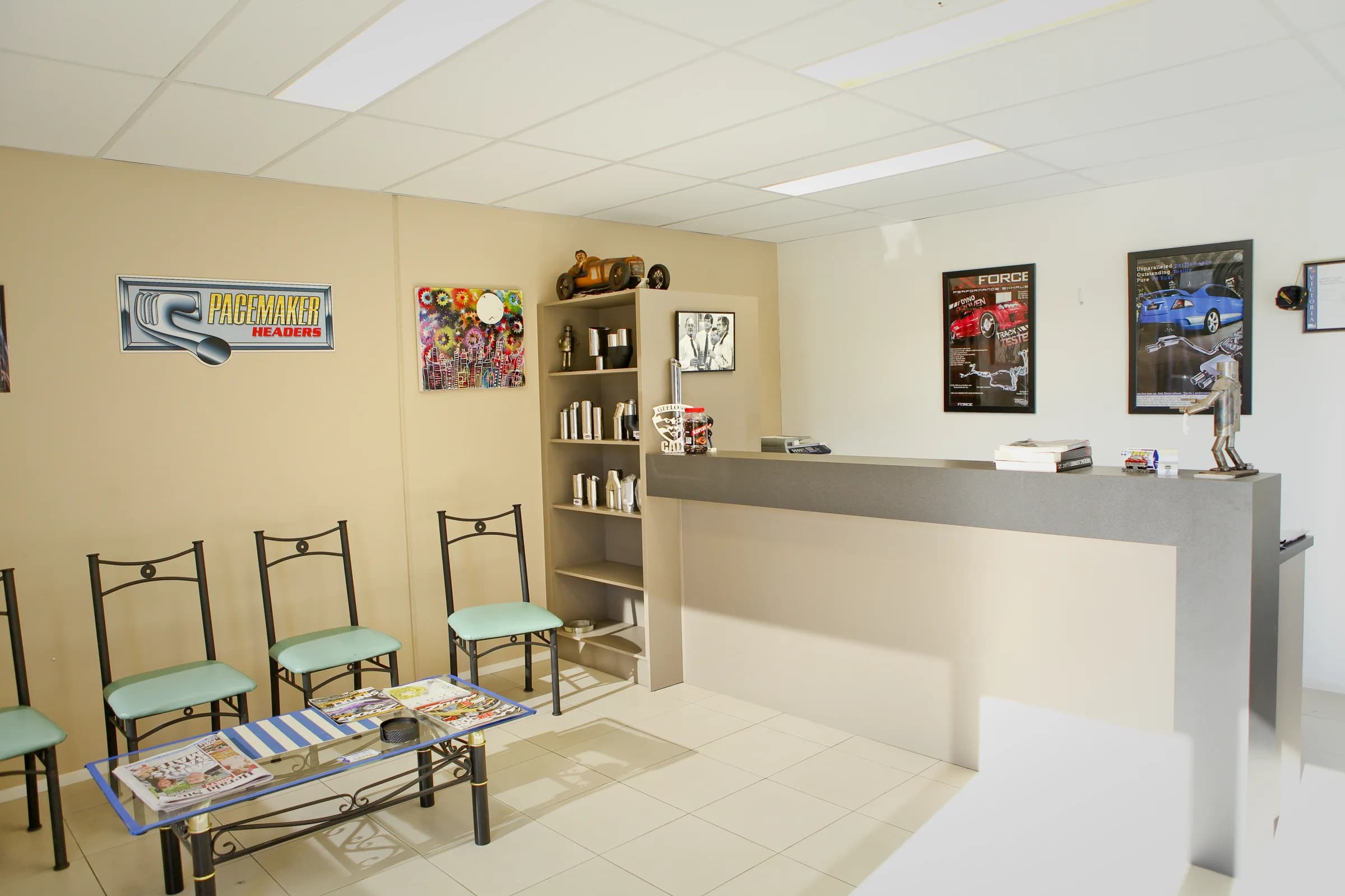 The reception and waiting area at ATR Automotive